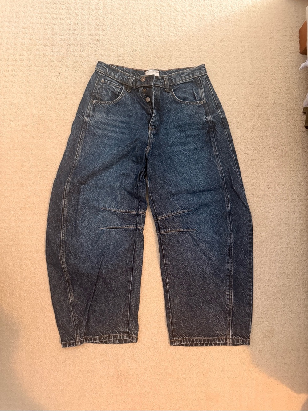 Free People Dark Blue Wide Leg Jeans